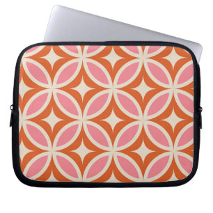 Modernes geometrisches Muster rosa orange Laptopschutzhülle