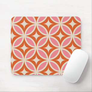 Modernes geometrisches Muster, rosa orange Mousepad
