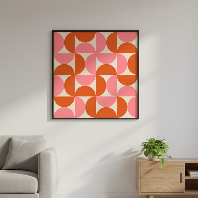 Modernes geometrisches Muster rosa orange Poster (Von Creator hochgeladen)