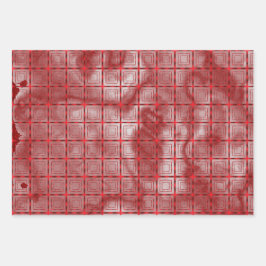 Modernes geometrisches Muster und Burgunder-Marmor Geschenkpapier Set