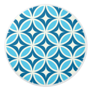 Modernes geometrisches Navy Blue aus dem Mittelalt Keramikknauf