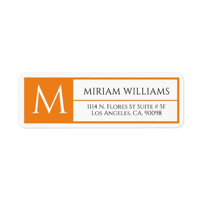 Modernes geometrisches Orange Frame Monogramm (Vorne)