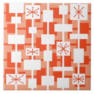 Modernes geometrisches Peach des Mid Century Fliese