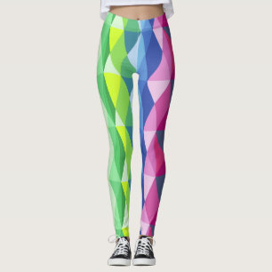 Modernes geometrisches Regenbogenmuster Leggings