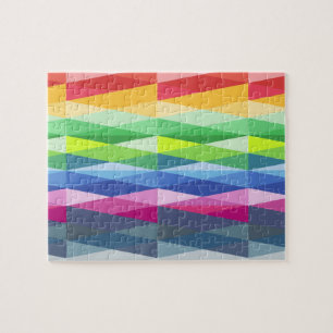 Modernes geometrisches Regenbogenmuster Puzzle