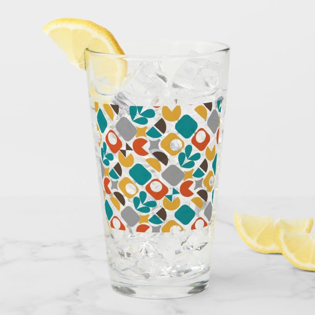 Modernes geometrisches Retro des Mittelzentrums Glas (Vorderseite Ice)