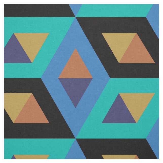 Modernes geometrisches Retro-Hexagons-Muster #3 Stoff (Muster)