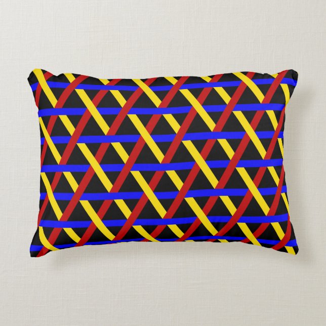 Modernes geometrisches Retro-Hexagons-Muster Dekokissen (Vorderseite)