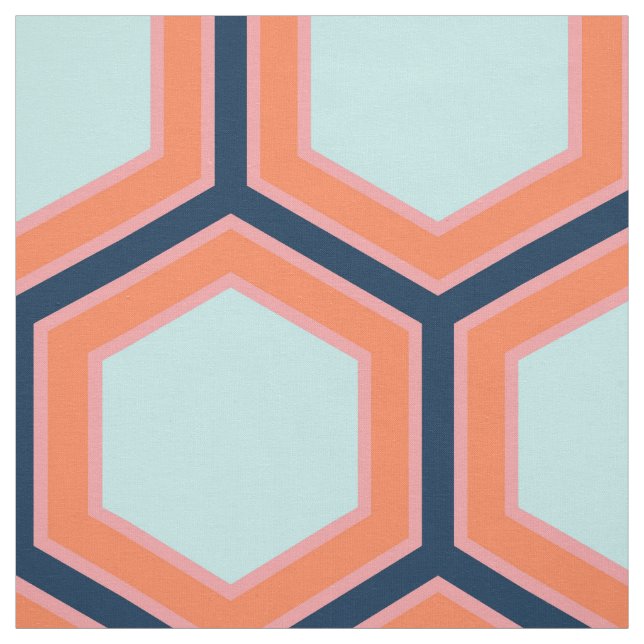 Modernes geometrisches Retro-HoneyComb-Muster #2 Stoff (Muster)