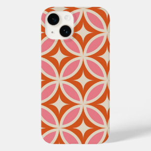 Modernes geometrisches rosa Orangenmuster Mitte de Case-Mate iPhone 14 Hülle