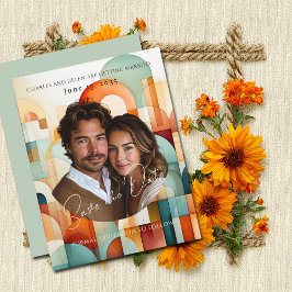 Modernes geometrisches Save the Date, Foto Magnet Save The Date