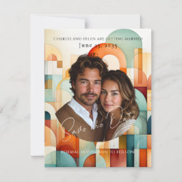 Modernes geometrisches Save the Date, Foto Magnet Save The Date