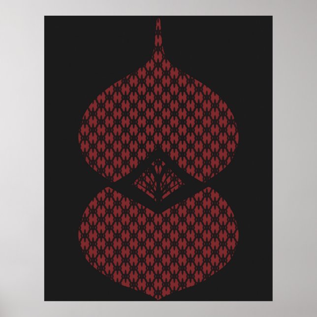 Modernes geometrisches Schwarz aus dem Mittelalter Poster (Vorne)