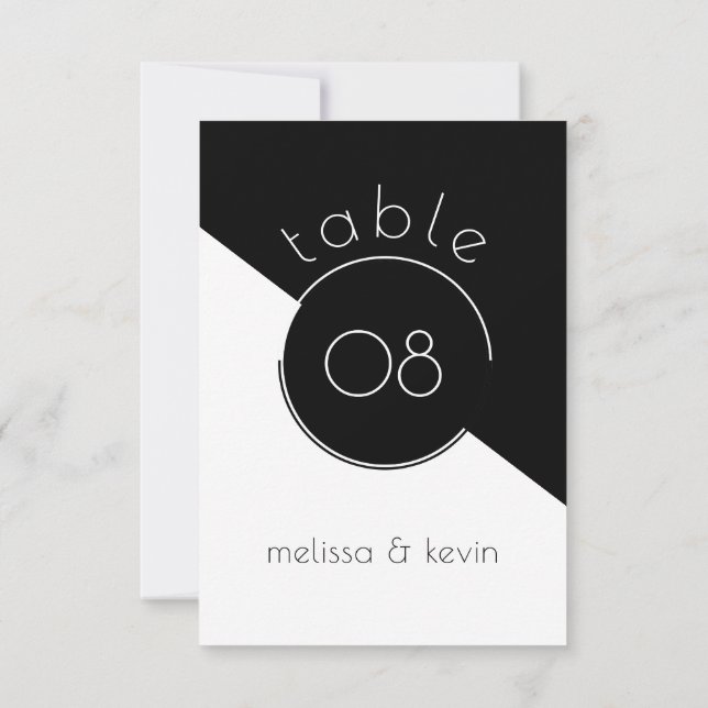 Modernes geometrisches Schwarz-Weiß-Design Einladung (Rückseite)