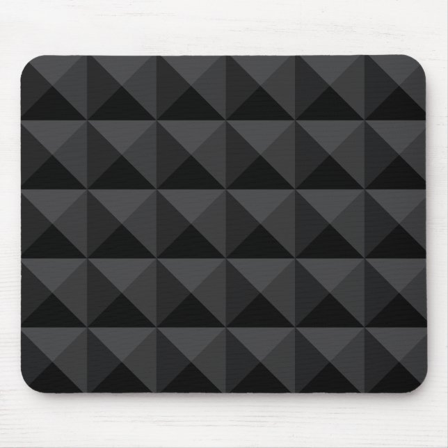 Modernes geometrisches schwarzes Quadrat-Muster Mousepad (Vorne)