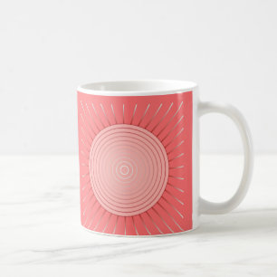 Modernes geometrisches Sunburst - Deep Coral Pink Kaffeetasse