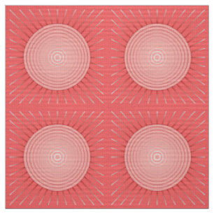 Modernes geometrisches Sunburst - Deep Coral Pink Stoff