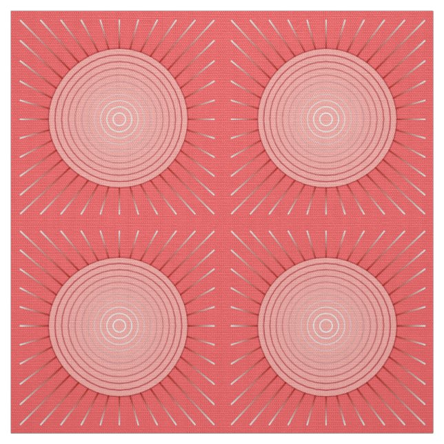 Modernes geometrisches Sunburst - Deep Coral Pink Stoff (Muster)