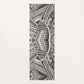 Modernes, geometrisches Tribal-Muster aus Schwarz Yogamatte