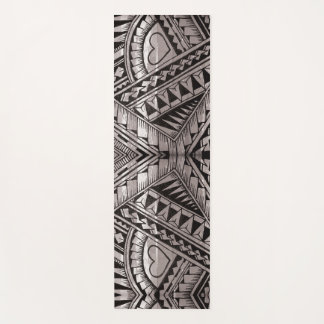 Modernes, geometrisches Tribal-Muster aus Schwarz Yogamatte