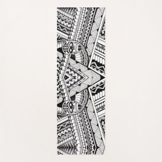 Modernes, geometrisches Tribal-Muster aus Schwarz Yogamatte