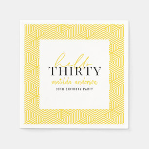 Modernes geometrisches und skritisches 30. Party Serviette