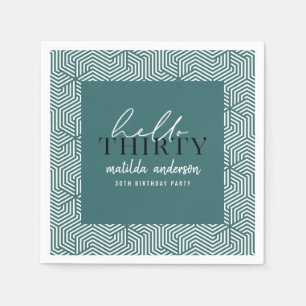 Modernes geometrisches und skritisches 30. Party Serviette