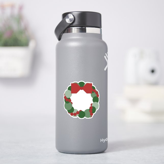 Modernes geometrisches Weihnachtsreich Aufkleber (HydroFlask)