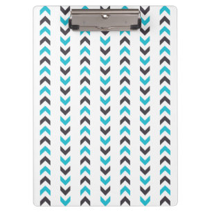 Modernes geometrisches weißes u. blaues klemmbrett