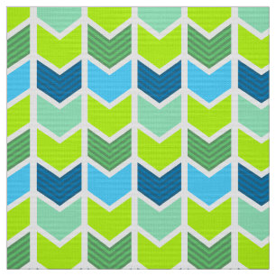 Modernes geometrisches Zickzack Muster in Grün und Stoff