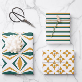 Modernes Geos Serie 3 Set von Wrapping Paper Geschenkpapier Set
