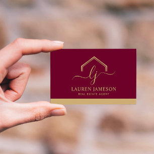 Modernes Geschäft mit Real-Anwesen-Werbeplakaten f Visitenkarte