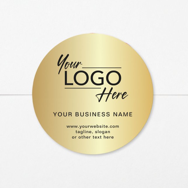 Modernes Geschäftslogo Gold Runder Aufkleber (Von Creator hochgeladen)