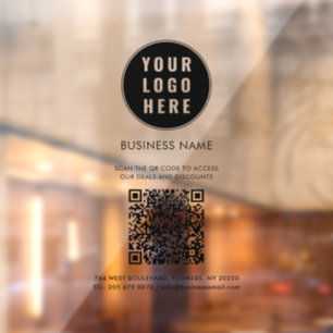 Modernes Geschäftslogo und benutzerdefinierter QR- Fensteraufkleber