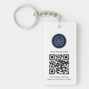 Modernes Geschäftslogo und minimalistischer QR-Cod Schlüsselanhänger