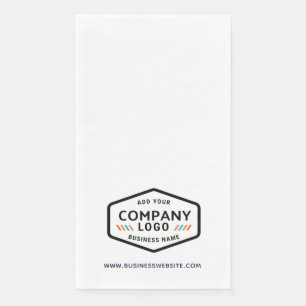 Modernes Geschäftslogo und Unternehmenswebsite ind Serviette