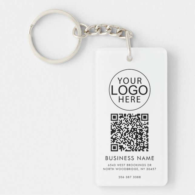 Modernes Geschäftslogo Unternehmens-QR-Code benutz Schlüsselanhänger (Vorderseite)