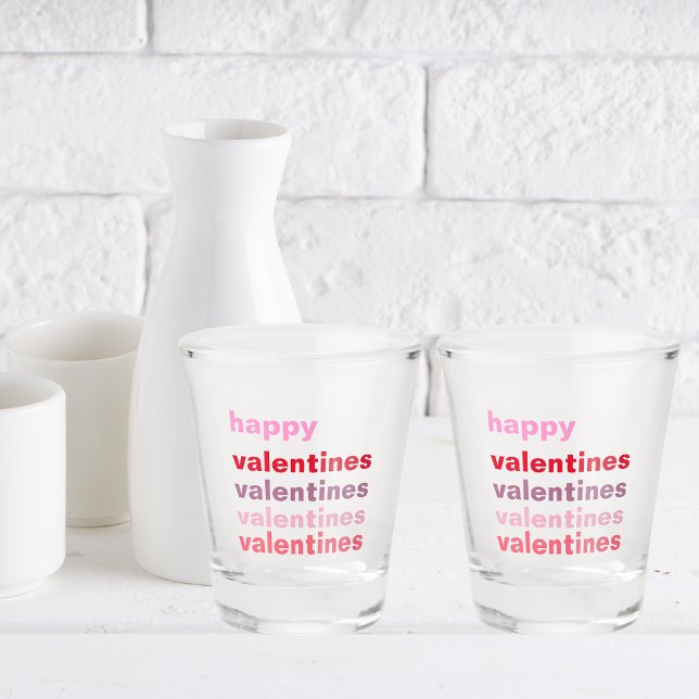 Modernes Geschenk des Happy Valentines Schnapsglas (Von Creator hochgeladen)