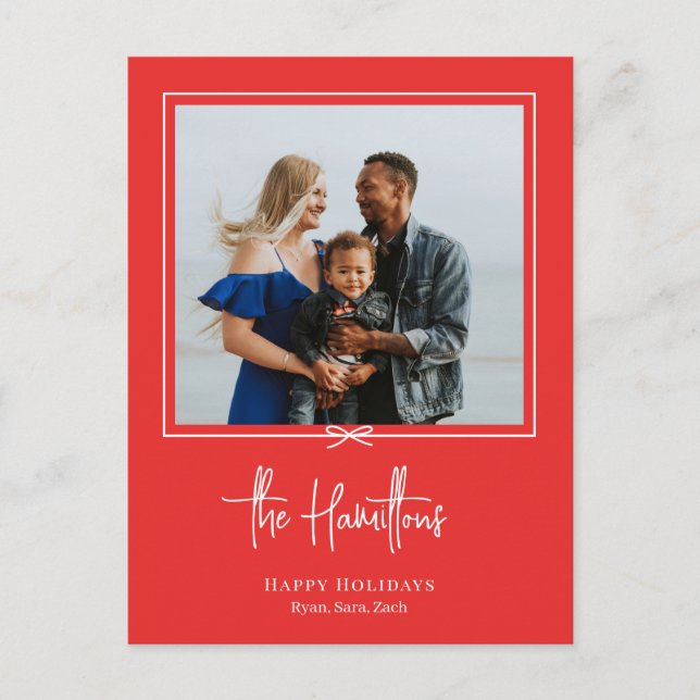 Modernes Geschenk Foto Urlaub Postkarte Weihnachts (Vorderseite)