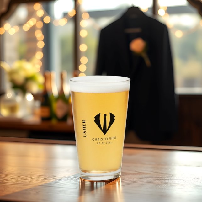 Modernes Geschenk für Minimalistische Usher Name W Glas (Von Creator hochgeladen)