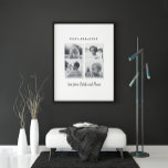 Modernes Geschenk mit mehreren Fotos elegant Schwa Poster<br><div class="desc">Modernes Geschenk von mehreren Fotos Papa elegante Familie Schwarz-Weiß zeitgenössische stilvolle Geschenk.</div>