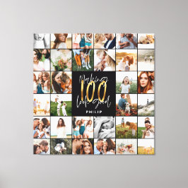 Modernes Geschenk zum 100. Geburtstag mit mehreren Leinwanddruck