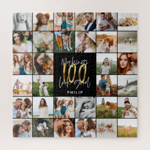 Modernes Geschenk zum 100. Geburtstag mit mehreren Puzzle
