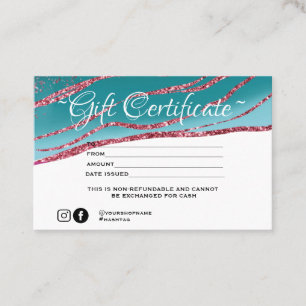 Modernes Geschenkzertifikat für minimalistische Gl Visitenkarte