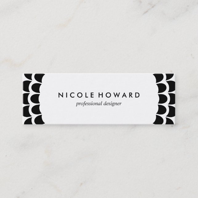 Modernes geschwungenes Muster Mini Visitenkarte (Vorderseite)