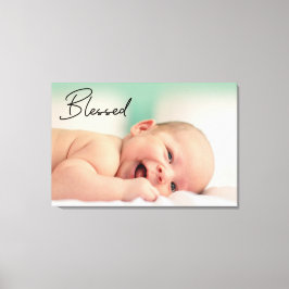 Modernes, gesegnetes Script-Baby-Foto Leinwanddruck