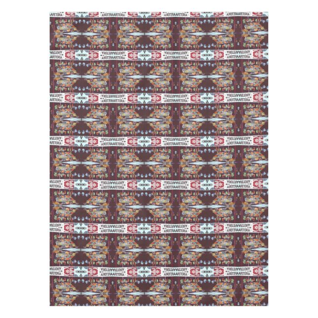 Modernes Gesicht auf einem zeitlosen Handel, Jeric Tischdecke (Vorderseite)