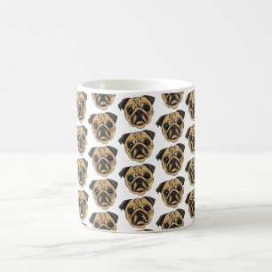 Modernes Gesichtsmuster Mehrfach-Hund-Mama Vater G Kaffeetasse