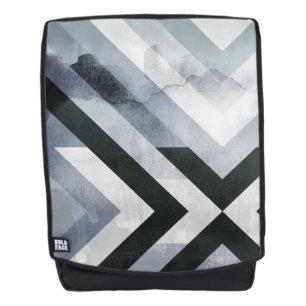 Modernes, gestörtes Grunge Geometric Gray Design Rucksack