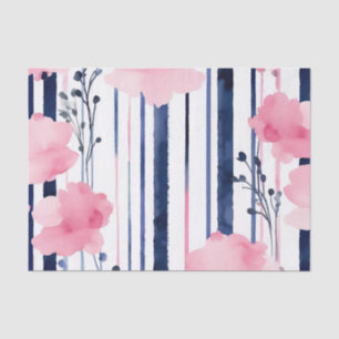 Modernes gestreiftes Blumenmuster Seidenpapier
